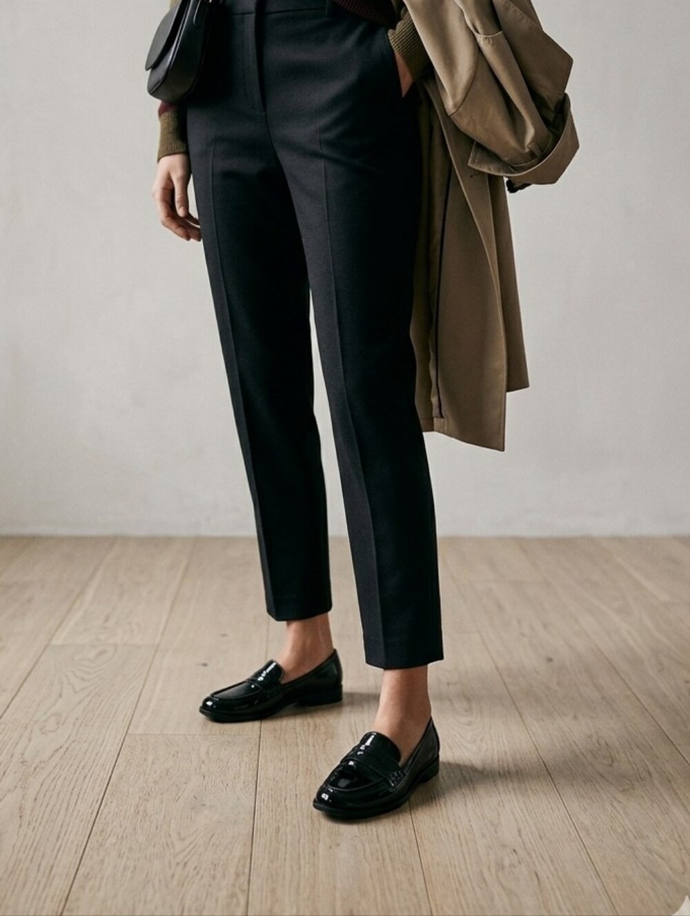 Via Spiga Black Leather Penny Loafers 9.5